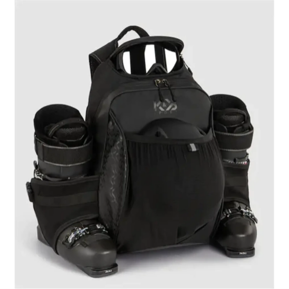 K&B Sport - Ski Boot Backpack - Slick - Coated Black