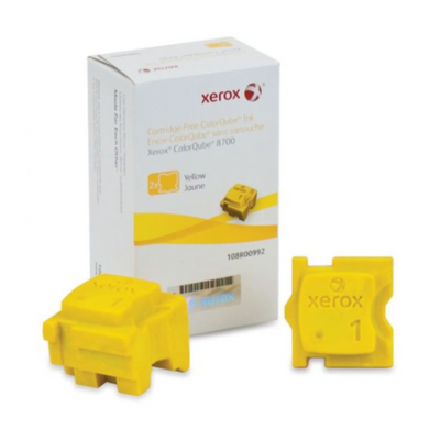 Xerox Colorqube Ink Yellow Sticks for 8700 (2 Sticks) (108R00992)