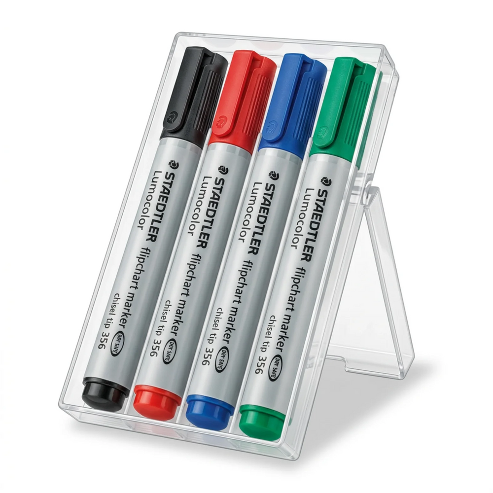 Lumocolor flipchart markers, 4-piece set