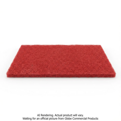 Globe Red Buffing 14" x 28" Rectangular Floor Pad (250R-28)