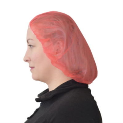 Globe Red Bouffant Cap/Hairnet Poly 21" (Pack of 100) (7731R)