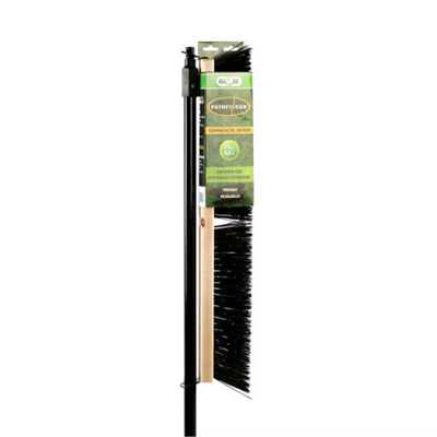 Globe 24" Side-Clipped Pathfinder Push Broom Head - Rough with 54" Metal Handle (4485)