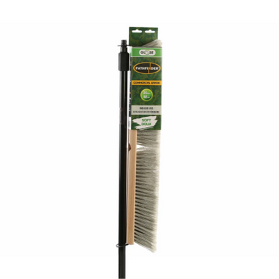 Globe 24" Side-Clipped Pathfinder Push Broom Head - Soft with 54" Metal Handle (4481)