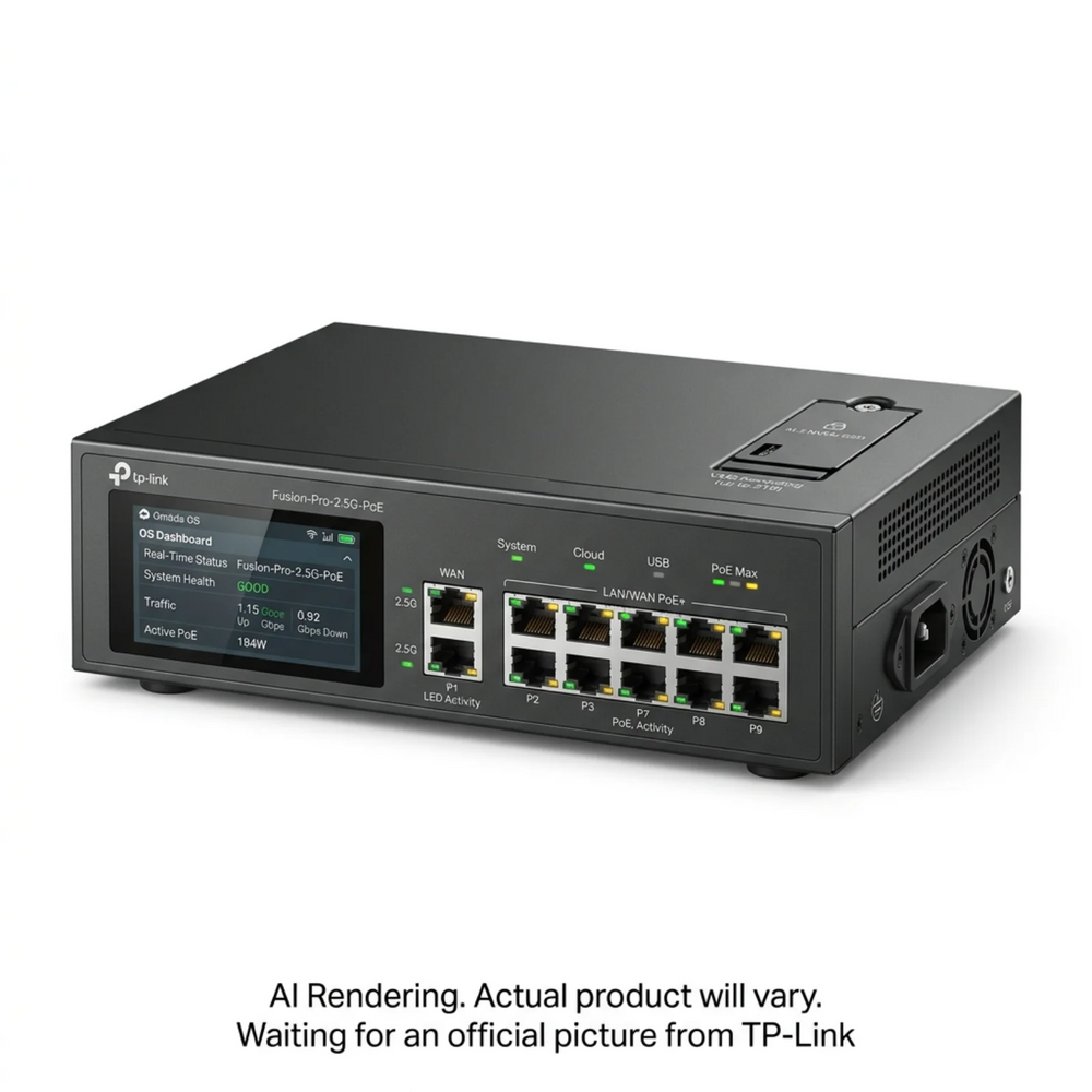 Omada Fusion Pro 2.5G PoE Gateway with SSD Tray