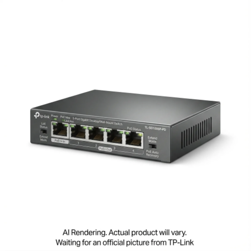5-Port Gigabit Desktop Switch with 1-Port PoE++ In and 4-Port PoE+ Out