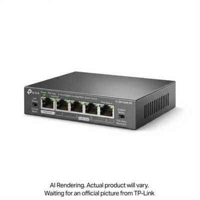 TP-Link 5-Port Gigabit Desktop Switch with 1 PoE++ and 4 PoE+ (TL-SG1005P-PD)