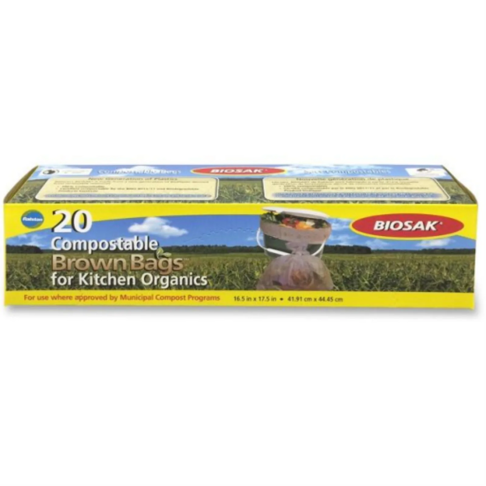 Compostable Bags 17.5 X 16.75 Regular Brown - 20 Bags