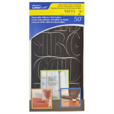 Westcott Brand 2" Black Nueva Repositionable Vinyl Letters (15936)