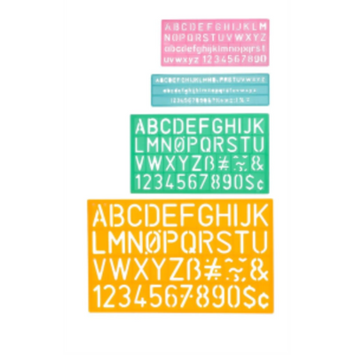 Westcott Brand 4 Piece Lettering Guide, Uppercase (2145)