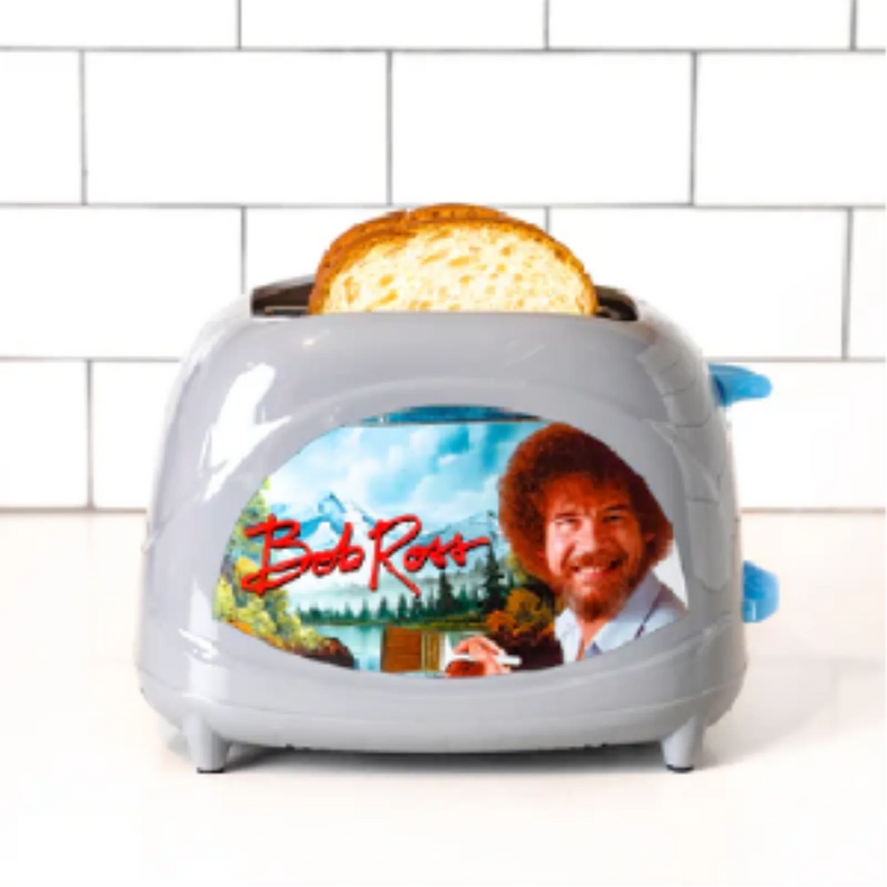 Bob Ross "Happy Little Toast" Elite Toaster – Artistic Non-Stick 2-Slice Toaster