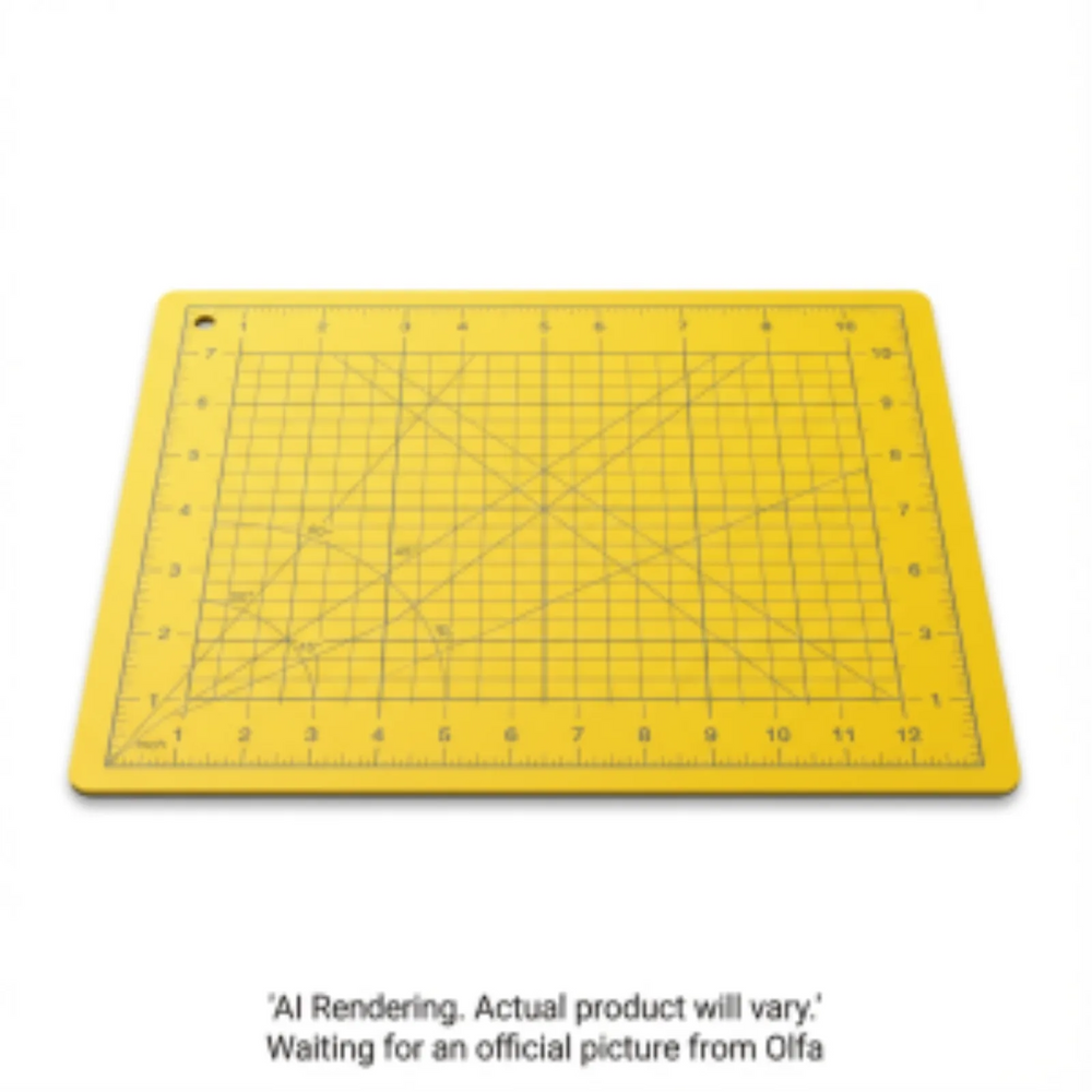 OLFA CM-9X12-01/YEL 9" x 12" Double Sided Cutting Mat, Yellow