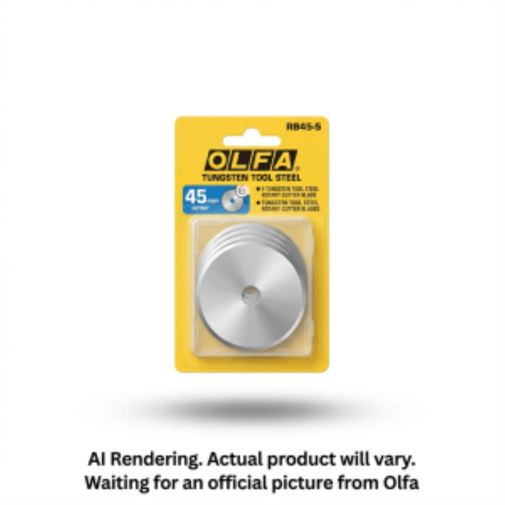 OLFA 45mm RB45-5 Tungsten Steel Rotary Blade, 5pk
