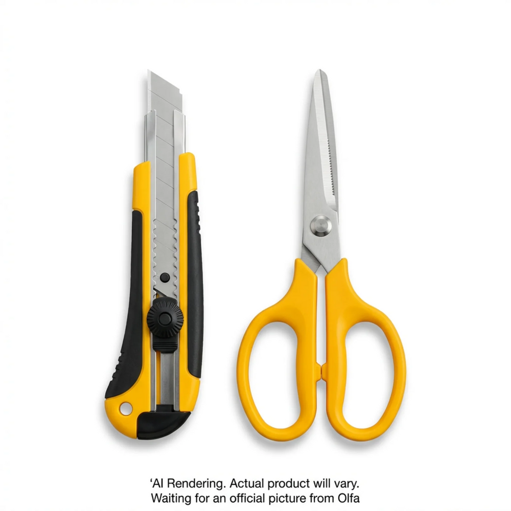 OLFA L-2/SCS-2 Heavy Duty 18mm L-2 Knife + 7” Scissors  NEW - 1 Unit