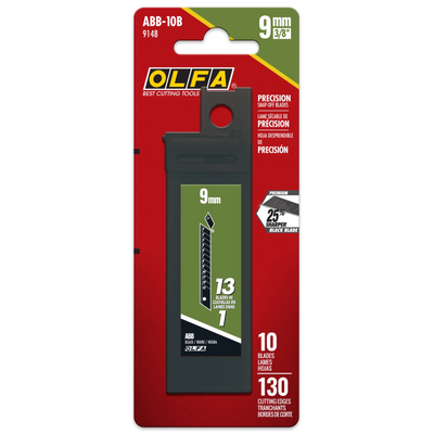 OLFA 9mm ABB-10B Black Snap Blades 10pk (9148)