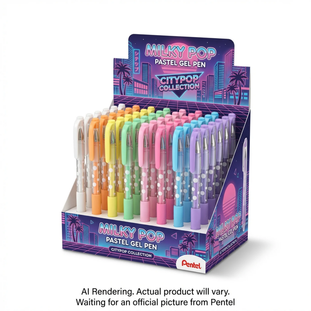 Pentel Milkypop Pastel Gel Pen (0.8mm) 4DZ Display – Citypop Theme