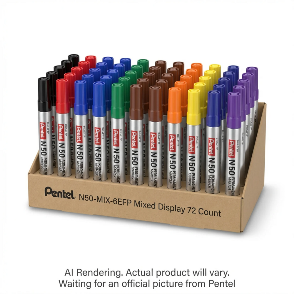 Pentel Pen Permanent Marker 6DZ Mixed Display