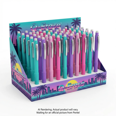 Pentel Q-Erase 0.7mm Mechanical Pencil 4DZ Display Citypop Theme (TR-QE427-4EFP)