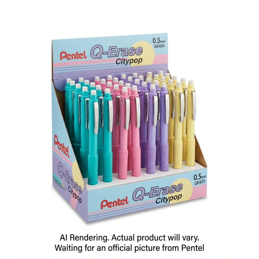 Pentel Q-Erase 0.5mm Mechanical Pencil 4DZ Display – Citypop Theme