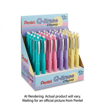 Pentel Q-Erase 0.5mm Mechanical Pencil 4DZ Display Citypop Theme (TR-QE425-4EFP)