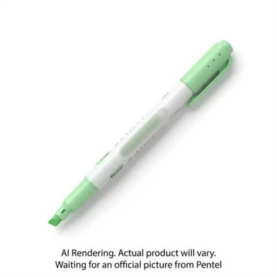 Pentel Illumina Flex Liquid Highlighter, Dual Tip Chisel and Bullet, Light Green Ink (SLW11-K)