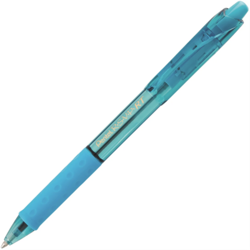 R.S.V.P. RT Colours Retractable Ballpoint Pen, (1.0mm), Sky Blue Barrel, Sky Blue Ink