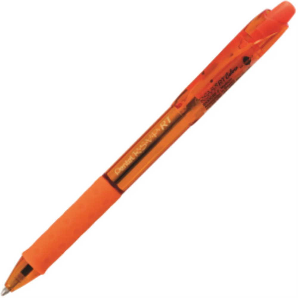 R.S.V.P. RT Colours Retractable Ballpoint Pen, (1.0mm), Orange Barrel, Orange Ink