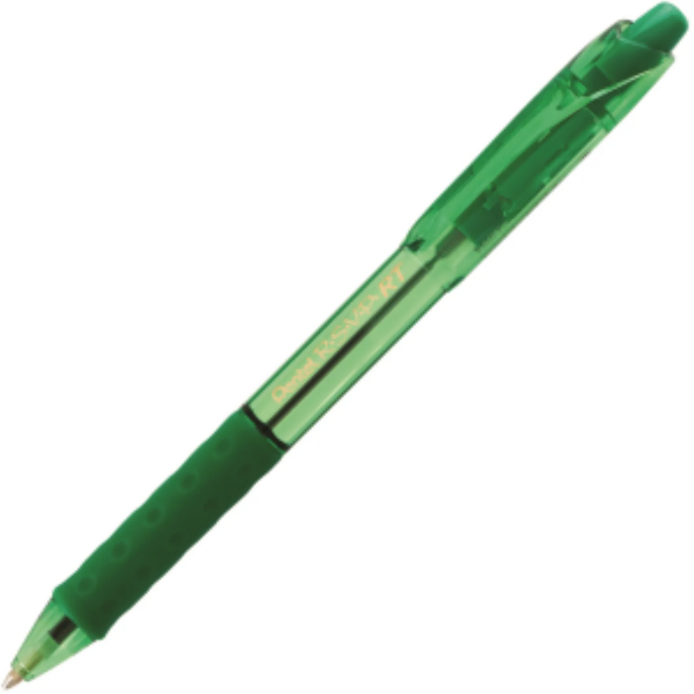 R.S.V.P. RT Colours Retractable Ballpoint Pen, (1.0mm), Green Barrel, Green Ink