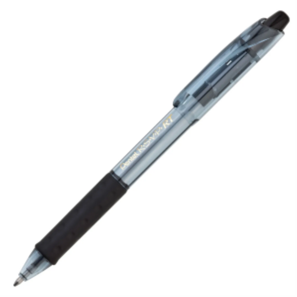R.S.V.P. RT Colours Retractable Ballpoint Pen, (1.0mm), Black Barrel, Black Ink