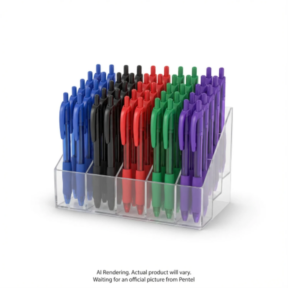 Wow! Ballpoint Pen, (1.0mm), Assorted Ink Colors, Open Stock Display, 72PCS