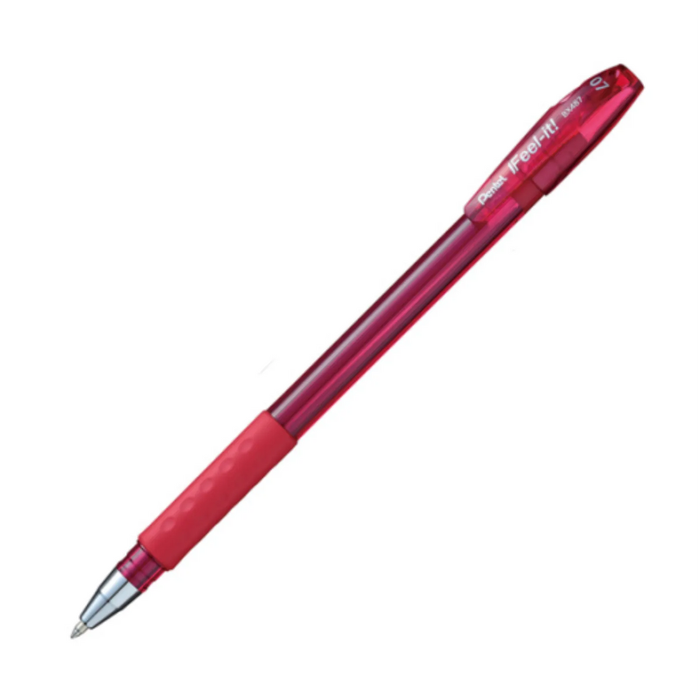 Feel-It! Capped Ballpoint Pen, (0.7mm), Red Ink