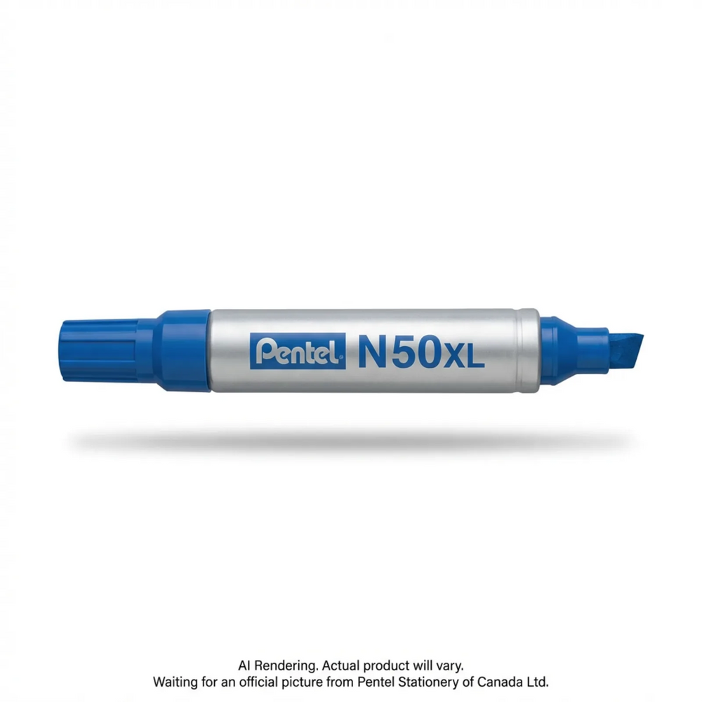 Pentel Pen Permanent Marker, Extra Bold Chisel Tip, Blue Ink