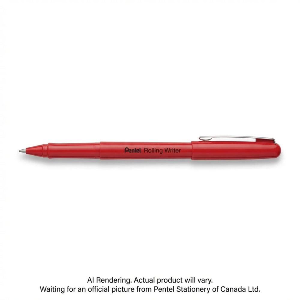 Pentel Rolling Writer Roller Ball Pen, (0.8mm), Red Ink