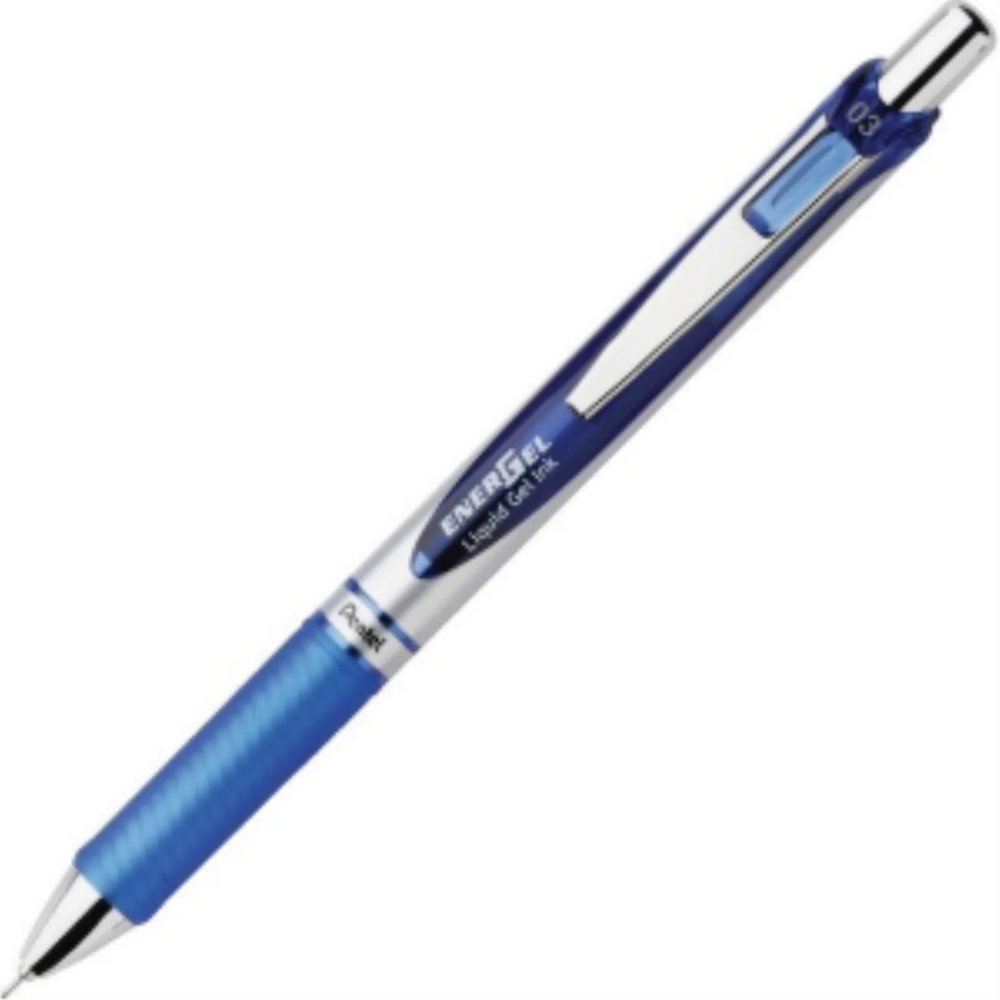 EnerGel Retractable Liquid Gel Pen, (0.3mm) Needle Tip, Blue Ink