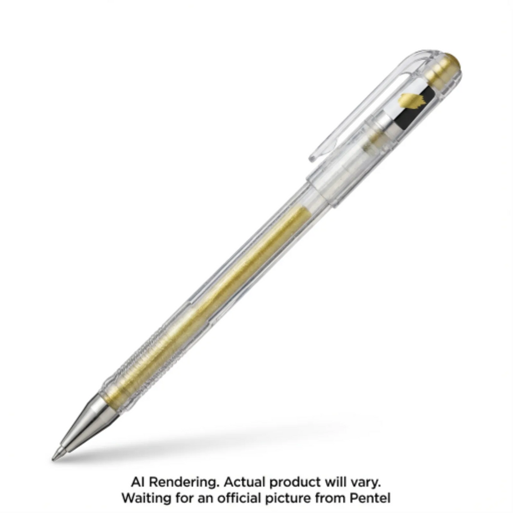 Hybrid Dual Metallic Gel Roller Pen (1.0mm), Gold Ink