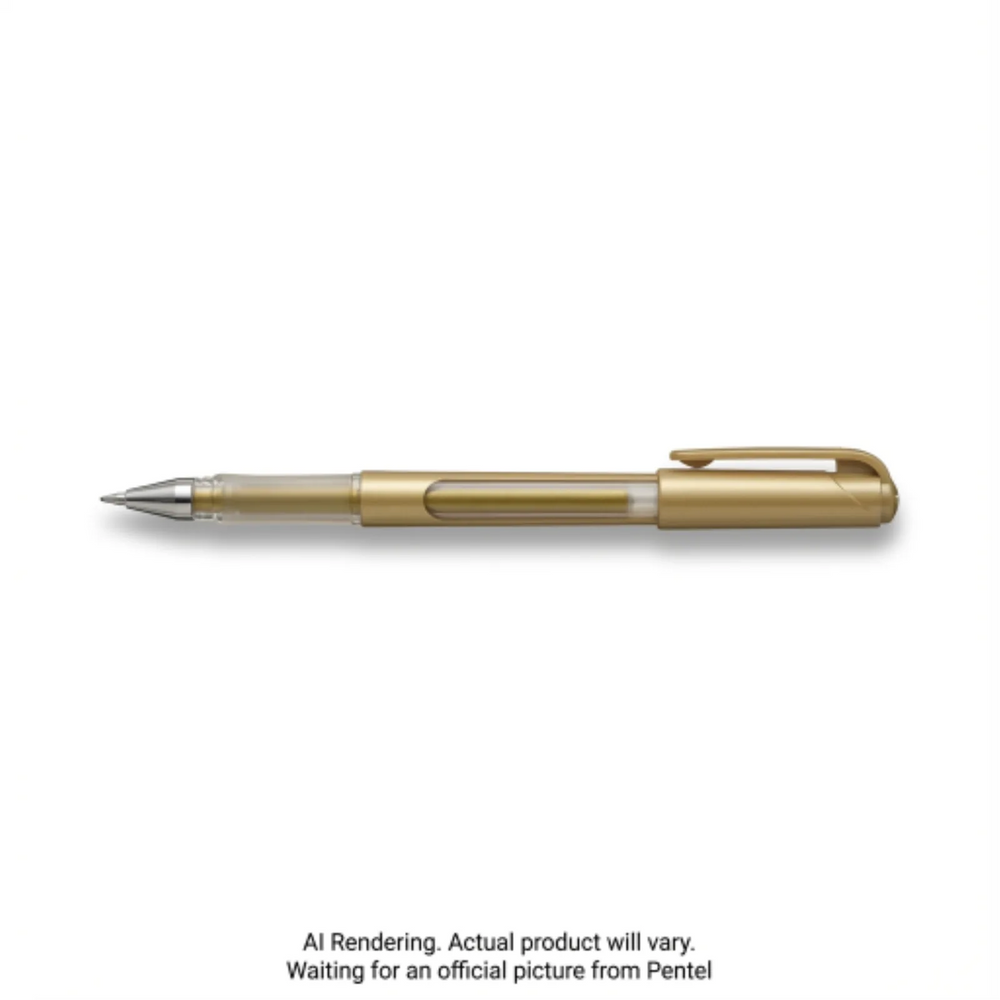 Pentel Arts Slicci Metallic (0.8mm) Needle Tip Med Gel Pen Gold Metallic Ink