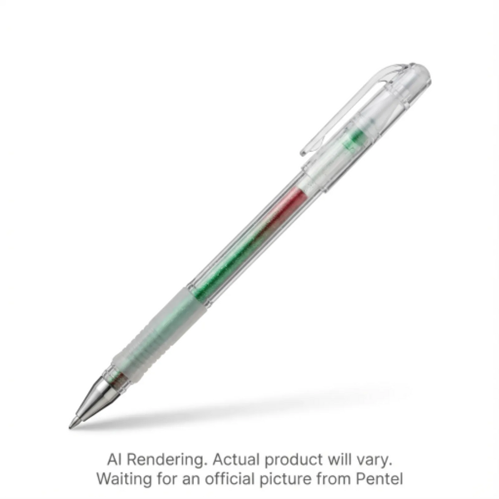 Krazy Pop Iridescent Gel Pen, (1.0mm) Green + Metallic Red