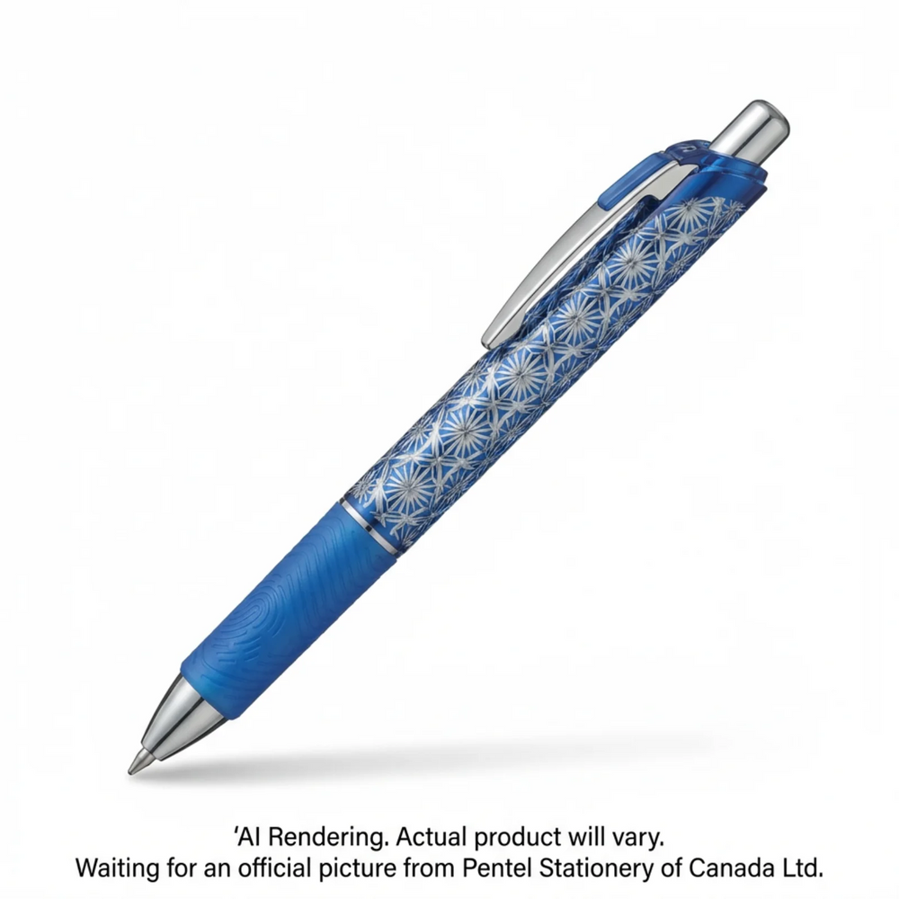 Pentel EnerGel Limited Edition Edo-Kiriko #5 (0.5mm) Metal Tip, Blue Ink