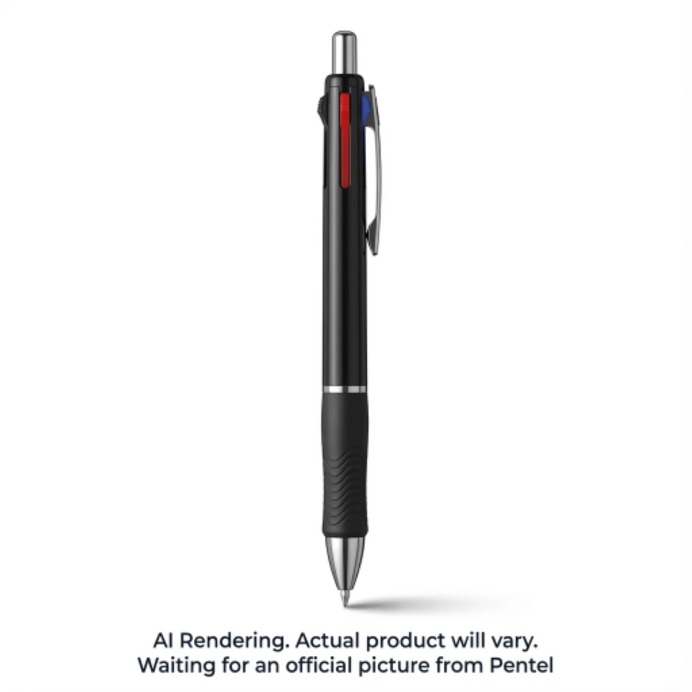 EnerGel 3 Multi-Function, 3-Ink Gel Pen, (0.5mm), Black/Red/Blue Ink, Black Barrel