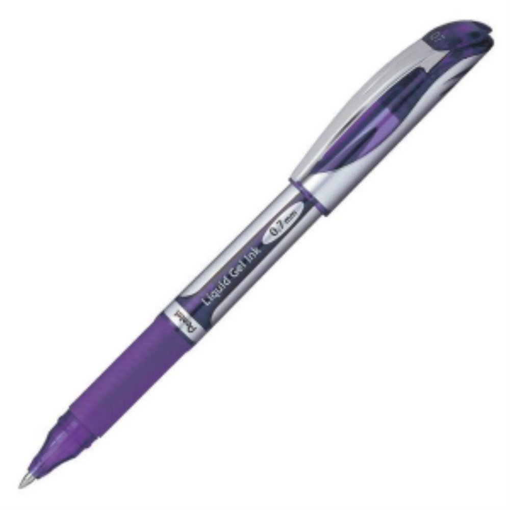 EnerGel Liquid Gel Pen, (0.7mm) Metal Tip, Capped, Violet Ink