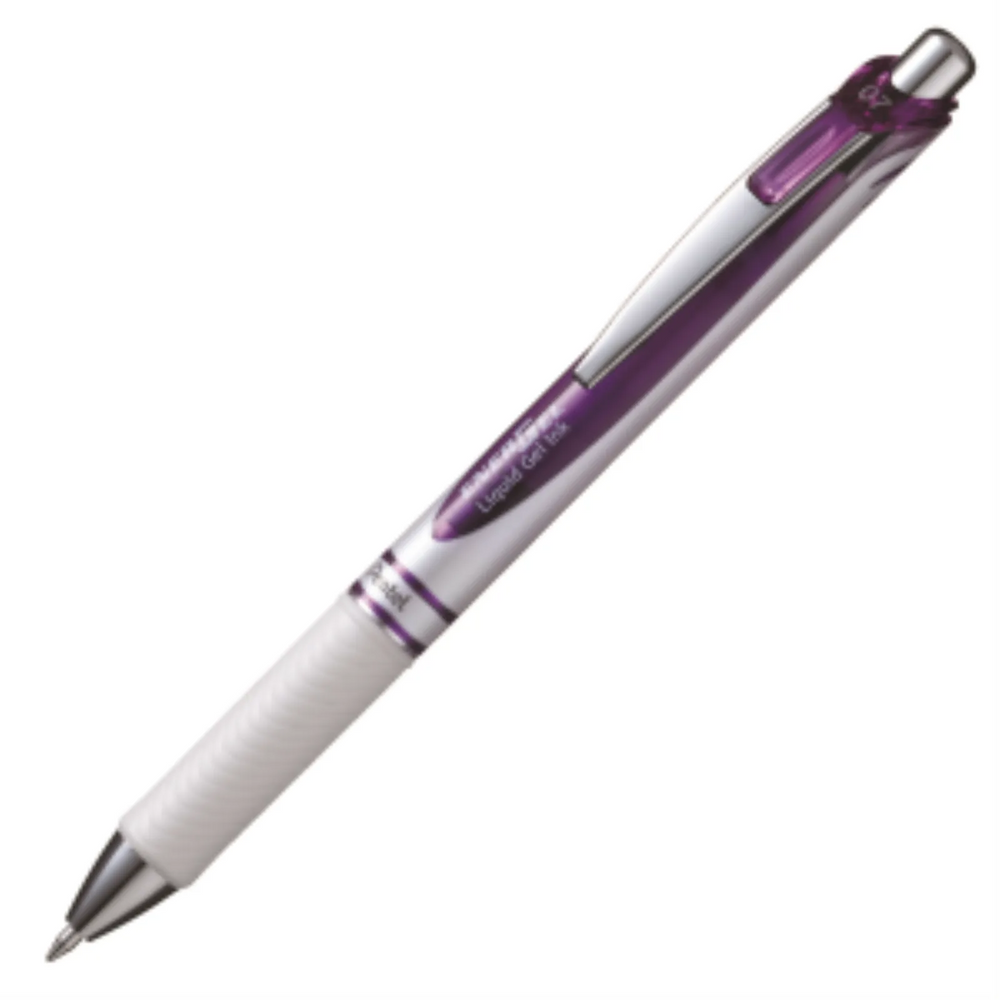 EnerGel Pearl Liquid Gel Pen, (0.7mm) Metal Tip, Violet Accent, Violet Ink