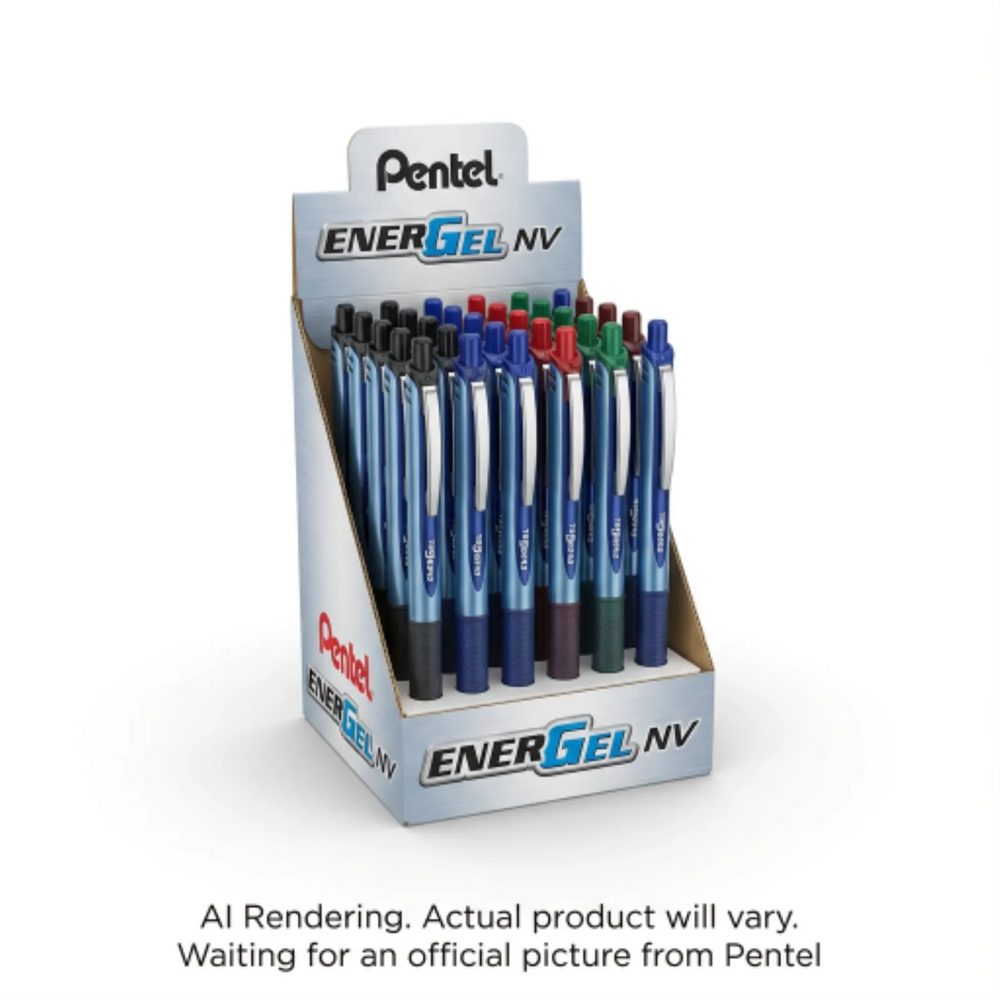 EnerGel Retractable Liquid Gel Pen (0.5mm) Needle Tip, Assorted Open Stock Display, 60PCS