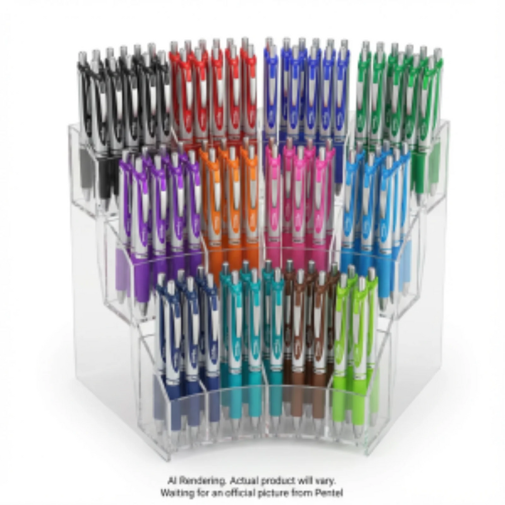 EnerGel Retractable Gel Roller (0.7mm), 12 Colour, Open Stock Display, 144PCS