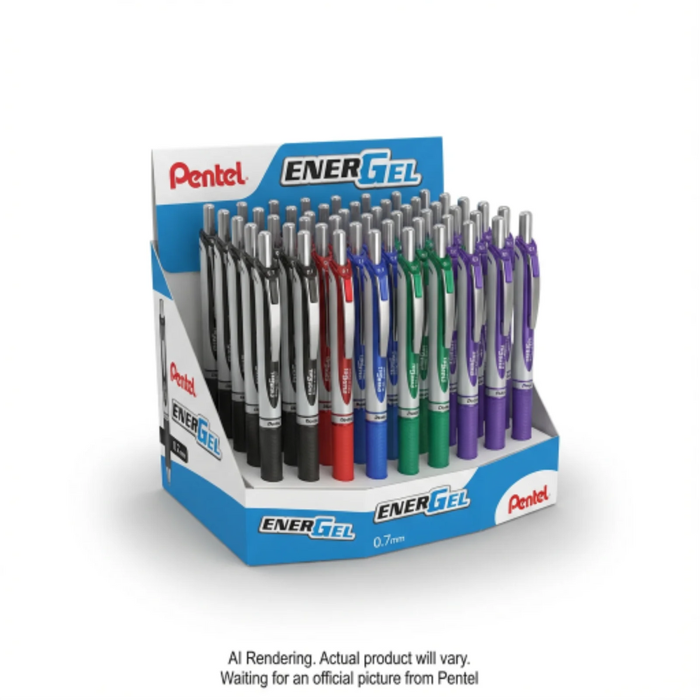 EnerGel (0.7mm) Assorted Colours, Open Stock Display, 72PCS