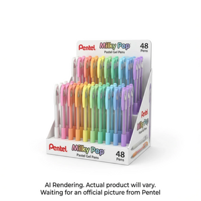 Pentel Milky Pop Pastel Gel Pen 0.8mm Assorted Display, 48 Pack (K98-4EFP)