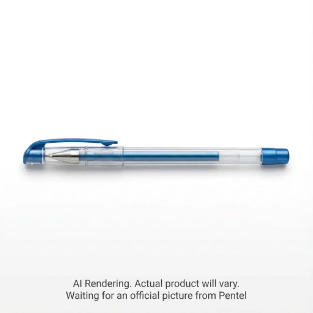 Pentel Arts Slicci Metallic (0.8mm) Needle Tip Med Gel Pen Blue Metallic Ink