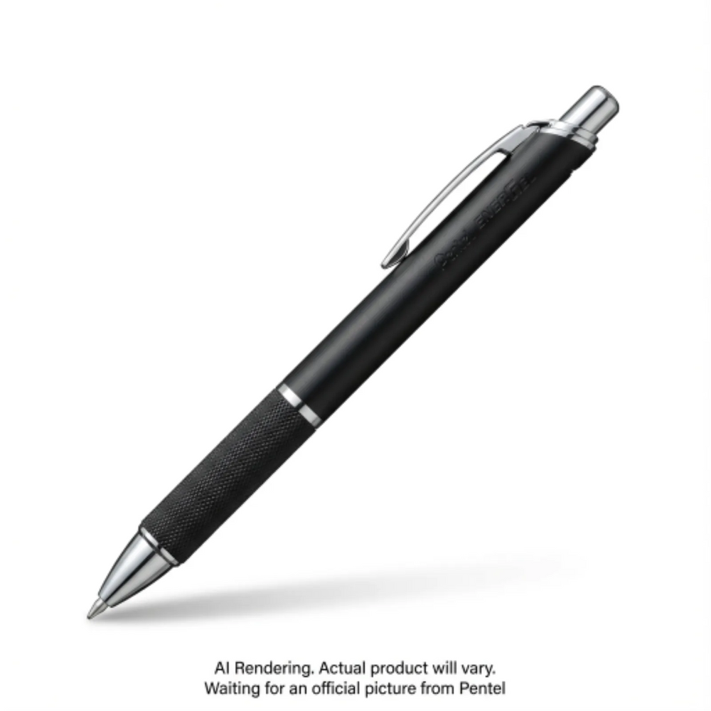 EnerGel Alloy Retractable Liquid Gel Pen, (0.7mm) Metal Tip, Black Barrel, Black Ink, 1PC Pack