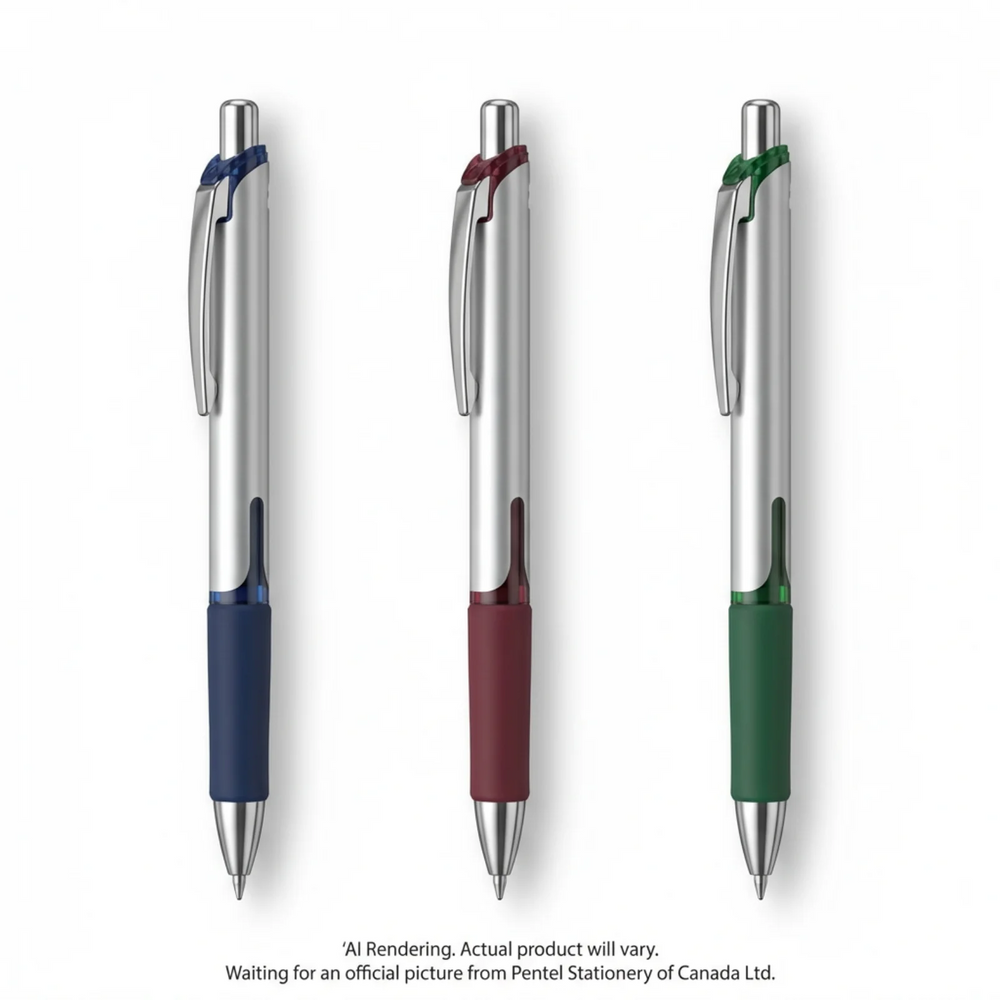 Pentel EnerGel Dark Colours Retractable Gel Roller, (0.7mm) Metal Tip, 3PC Pack