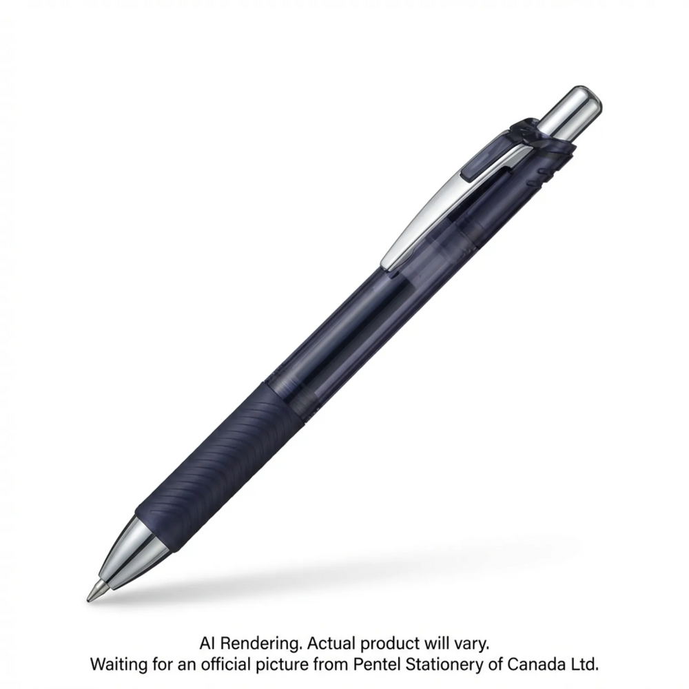 Pentel EnerGel Dark Colours Retractable Gel Roller, (0.7mm) Metal Tip, Indigo-Black Ink