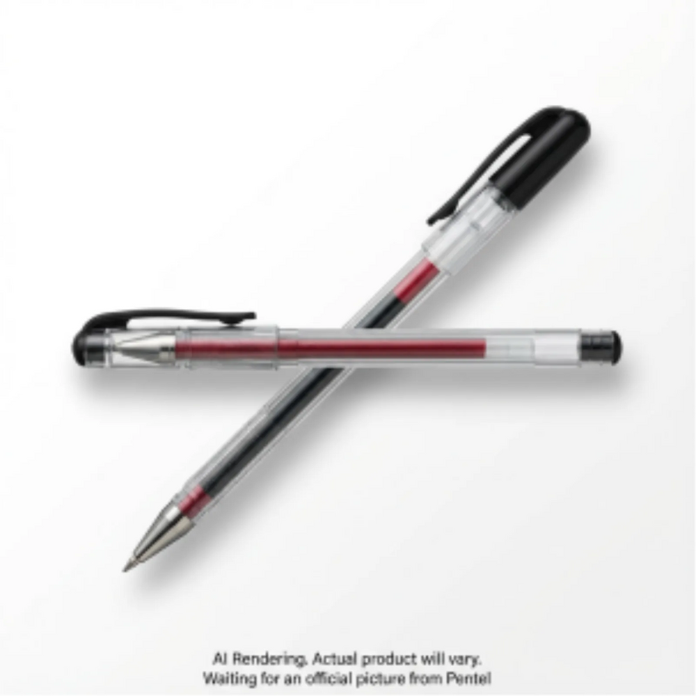Hybrid Dual Metallic Gel Roller Pen (1.0mm), Black+Metallic Red Ink