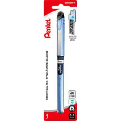Pentel EnerGel Liquid Gel Pen 0.5mm Needle Tip Black Ink 1PC Pack (BLN15BP-A)